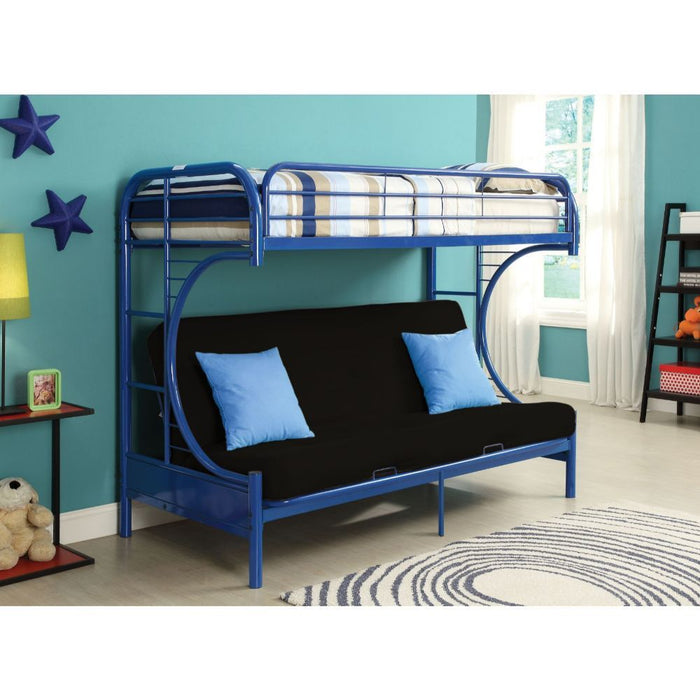 Eclipse Twin XL/Queen Futon Bunk Bed (Blue)