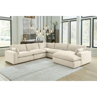 Elyza 5-Piece Sectional with Right Chaise (Linen)