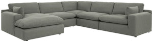 Elyza 5-Piece Sectional with Left Chaise (Smoke)