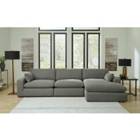 Elyza 3-Piece Sectional with Right Chaise (Smoke)