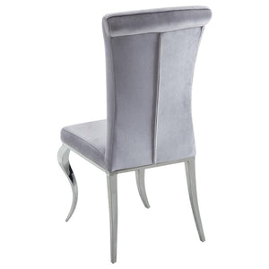 Betty Upholstered Side Chairs (Set of 4) (Grey and Chrome)