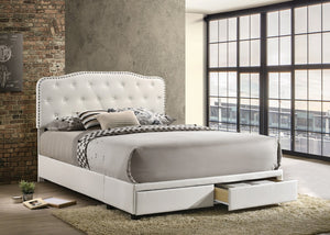 Svensson Faux Leather Storage Platform Bed (White)