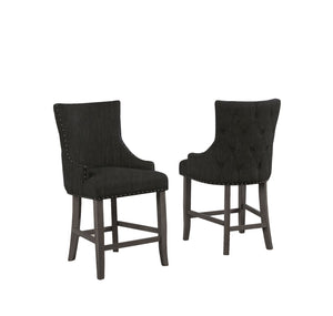 Allison Counter Height in Black with Charcoal Legs