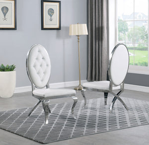 Madelyn Dining Chairs in White with Chrome Legs