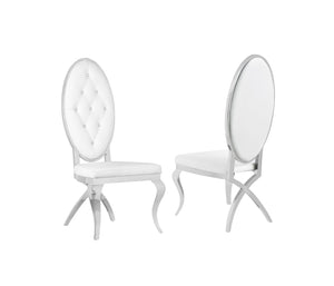 Madelyn Dining Chairs in White with Chrome Legs