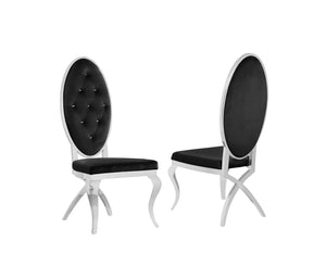 Madelyn Dining Chairs in Black with Chrome Legs