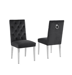 Maverick Dining Chairs in Black with Chrome Legs