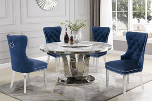 Alan Dining Collection (Marble/Blue)