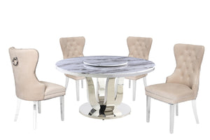 Alan Dining Collection (Marble/Cream)