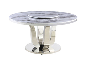 Nicolas 5-PCS Dining Collection (White/White Marble)