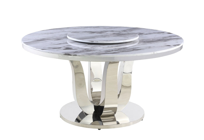 Nicolas 5-PCS Dining Collection (Grey/White Marble)