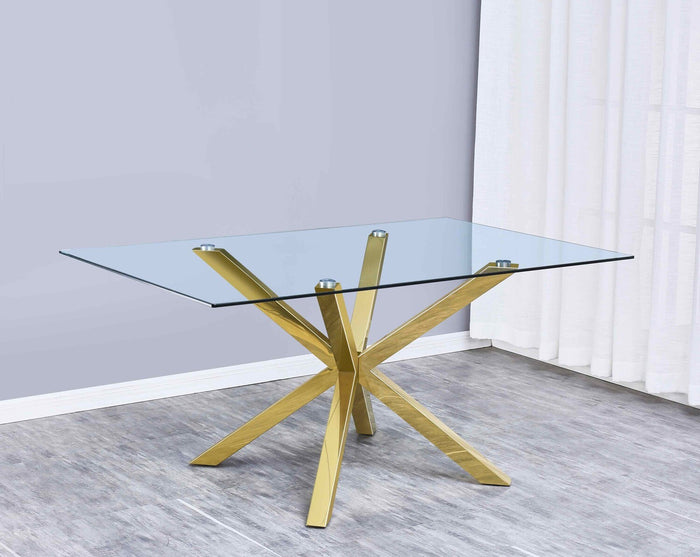 Ace Glass Dining Table (Glass/Gold)