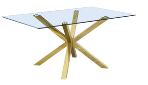 Ace Glass Dining Set (Gold/White)