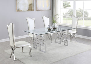 Muhammad Glass Table with White Chairs