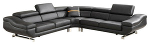 Miguel Leather Black Sectional