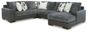 Larkstone 4-Piece Sectional with Right Chaise (Pewter)