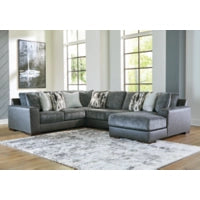 Larkstone 4-Piece Sectional with Right Chaise (Pewter)