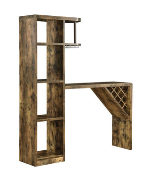 Belvedere 5-shelf Bar Table Storage (Antique Nutmeg)