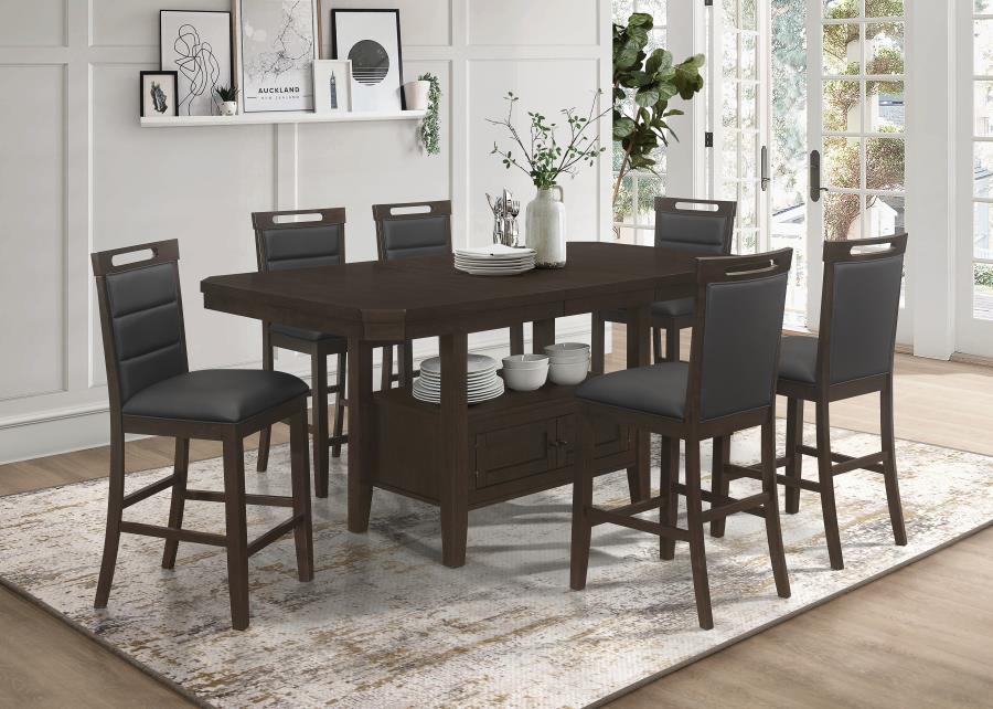 Dark brown counter on sale height dining set