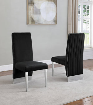 Vincent White Marble Table Dining Collection With Black Chairs