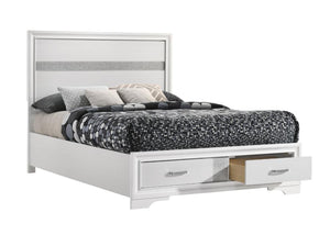 Miranda Contemporary Storage Bed (White)