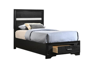 Miranda Contemporary Storage Bed (Black)