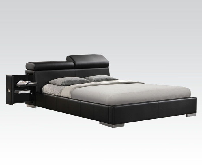 Manjot Upholstered Bed (Black)