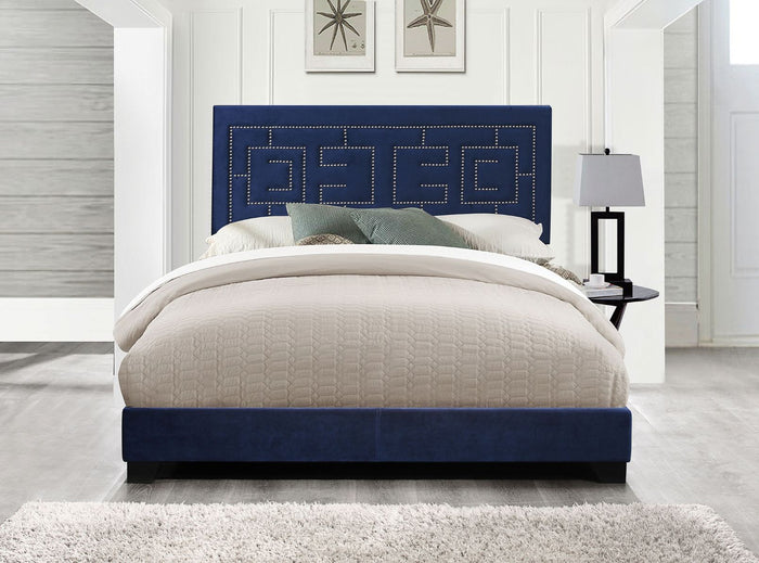Ishiko III Contemporary Bed (Dark Blue)
