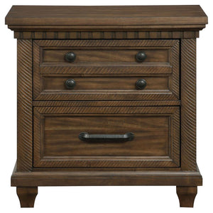 Bennington Rectangular 2-drawer Nightstand (Acacia Brown)