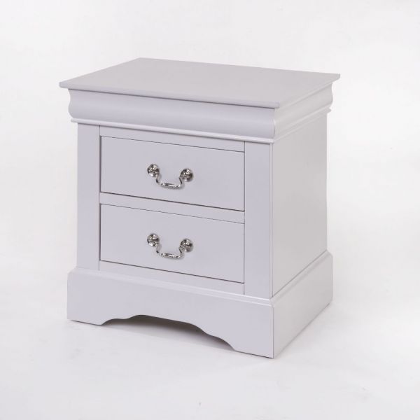 Louis Philippe III Nightstand (White) – Fully Furnished