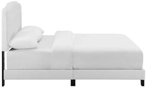 Amelia Upholstered Fabric Bed (White)