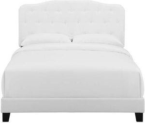 Amelia Upholstered Fabric Bed (White)