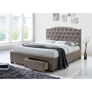 Denise Upholstered Bed (Grey)