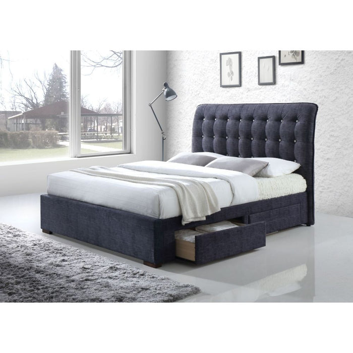 Drorit Upholstered Bed (Dark Grey)