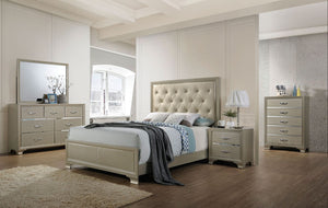 Carine Transitional Queen Bed (Champagne)