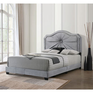 Frankie Velvet Queen Bed (Grey)
