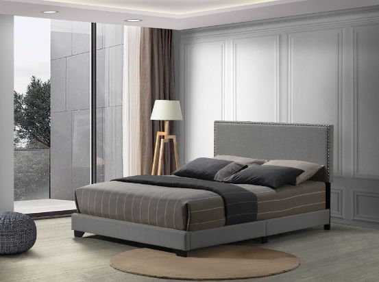 Leandros Modern Queen Bed (Light Grey)