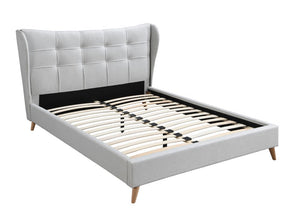 Duran Upholstered Bed (Light Grey)