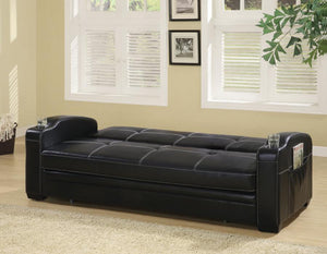 Avril Leatherette Sofa Bed (Black)