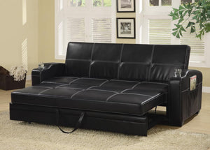 Avril Leatherette Sofa Bed (Black)