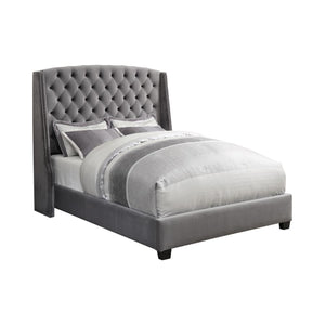 Pissarro Tufted Upholstered Bed (Grey)