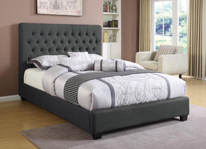 Chloe Tufted Upholstered Bed (Charcoal)
