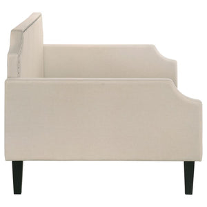 Olivia Upholstered Twin Daybed with Nailhead Trim (Taupe)