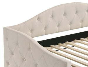 Sadie Upholstered Twin Daybed with Trundle (Taupe)