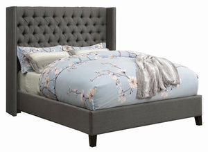 Bancroft Demi-wing Upholstered Bed (Grey)