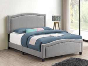 Hamden Upholstered Panel Bed (Mineral)