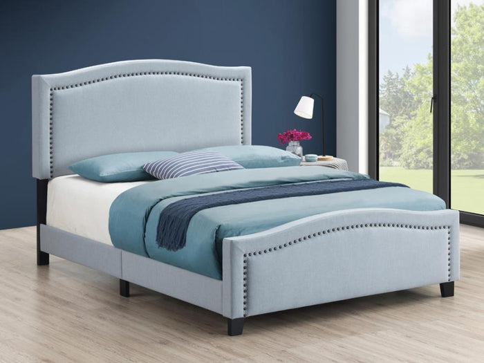 Hamden Upholstered Panel Bed (Delft Blue)