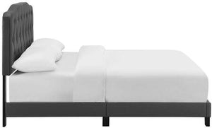 Amelia Faux Leather Bed (Gray)
