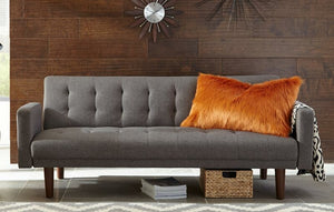 Skyler Grey Sofa Bed With Tufted Back