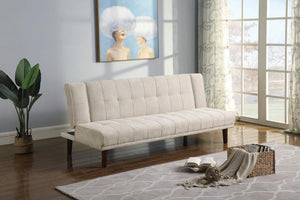 Joan Upholstered Sofa Bed (Beige)